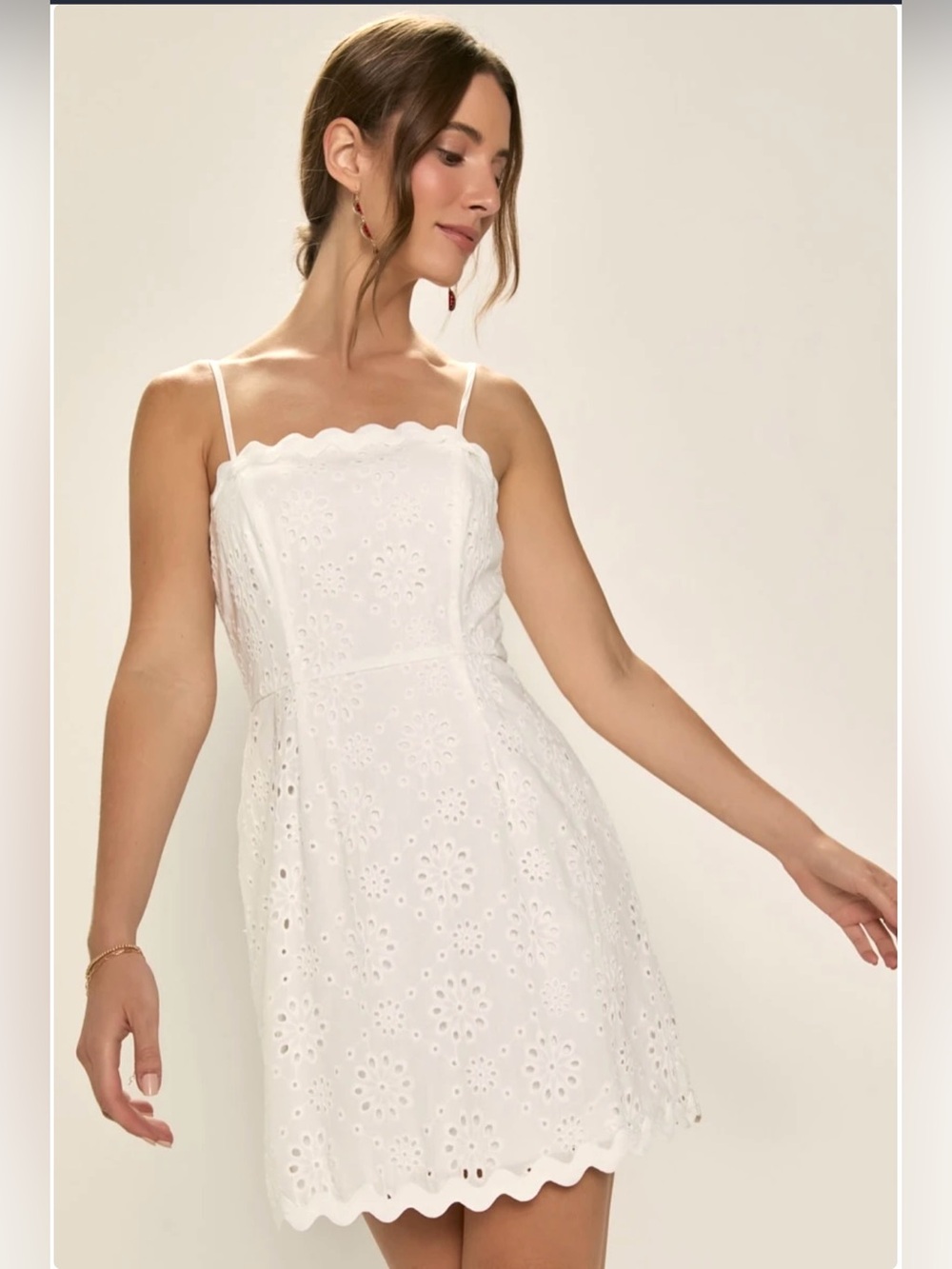 NWT Francesca's Collections Roxanne Ric Rac Eyelet Mini Dress